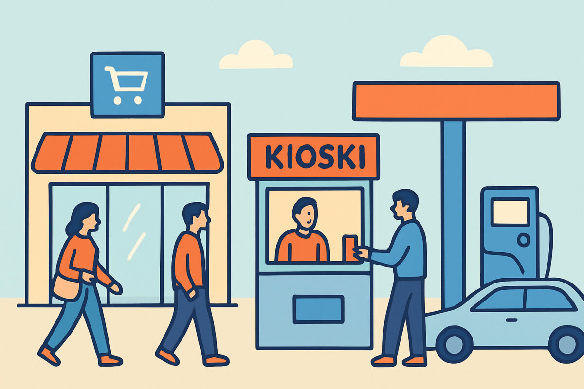 Myyntipisteiden tyypit – marketit, kioskit ja huoltamot